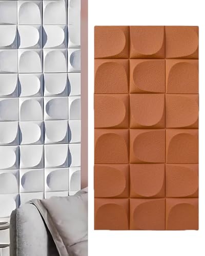 Panneaux muraux insonorisants et imperméables effet ciment orange pour habillage 3D