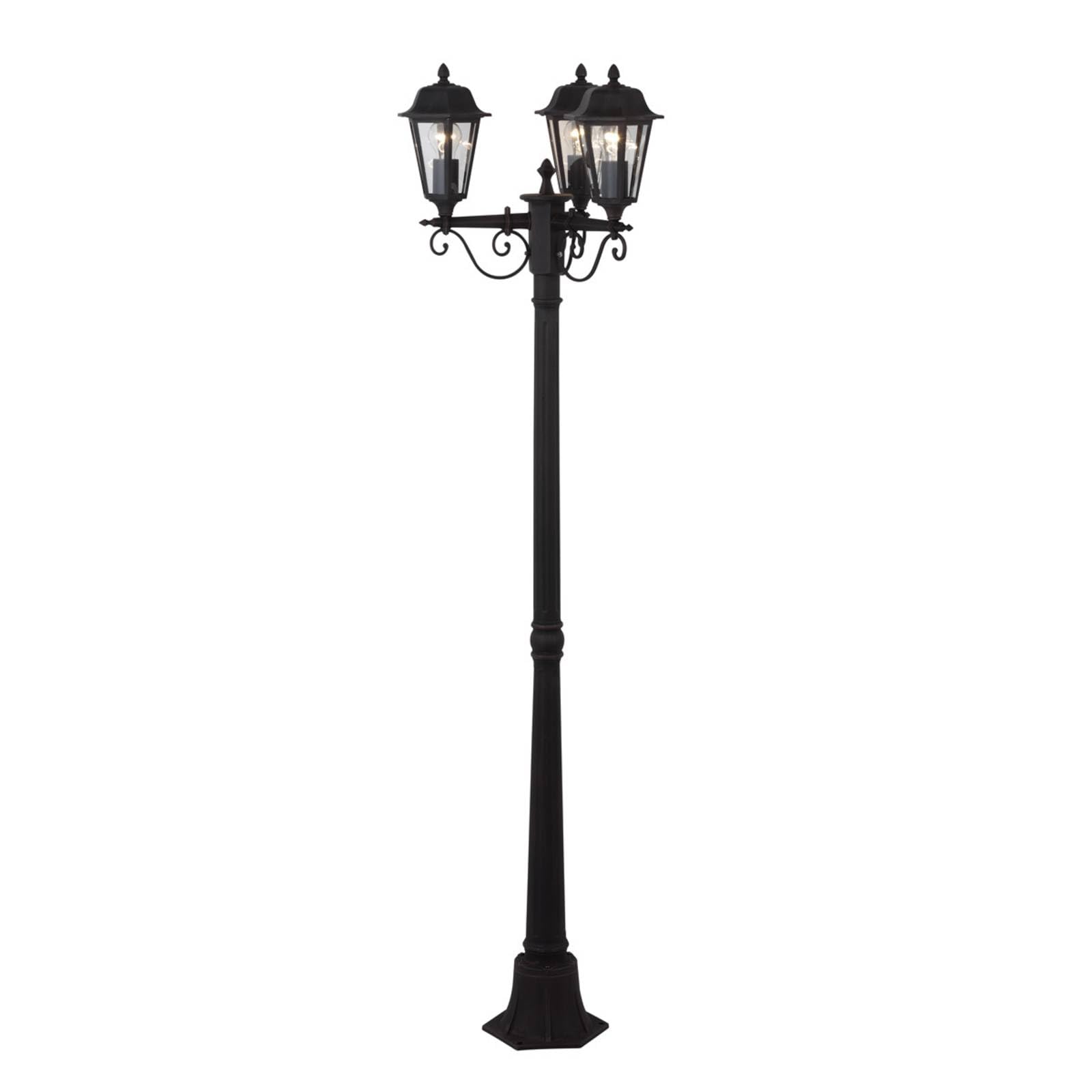 Lindby Brown Post Light Lamina (Antique, Vintage) In Made Of Aluminium (3 Light Sources E27) From Pole Lantern