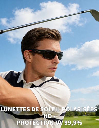 PUKCLAR Lunettes de soleil Hommes Polarisées TR90 Ultralégère UV400 – vue 3