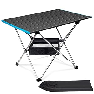 Foldable Camping Table, Aluminium Camping Table, Lightweight with Bag, Camping Table, Foldable Camping Tables for Picnics, Cooking, Garden, Hiking, BBQ