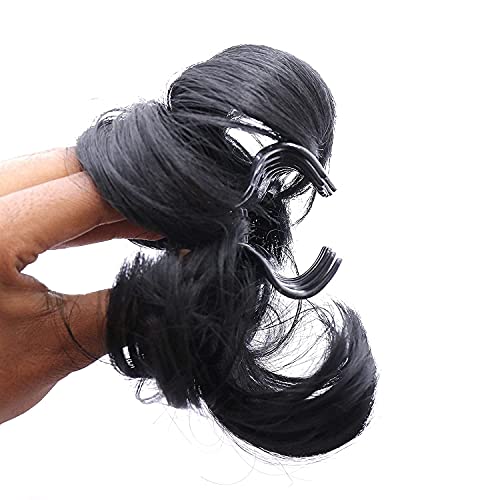 Image of Artificial Juda Hair Bun With Clutcher Hair Accessories Hair Extension & Hair Wigs Hair Juda For Women & Girls, Black (Black)