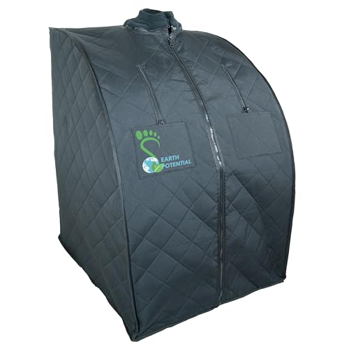 Portable Far Infrared Sauna Tent – Full Spectrum 1 Person Indoor Sauna with Timer, Infrared Heaters, Foot Pad, Washable Cover & Chair – Compact Home Sauna for Relaxation, Comfort & Wellness