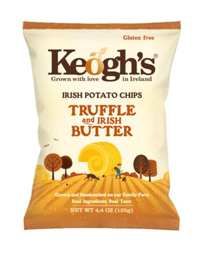 Keogh's Truffle and Real Irish Butter Potato Crisps, Gluten Free, 4.4 oz, Pack of 3