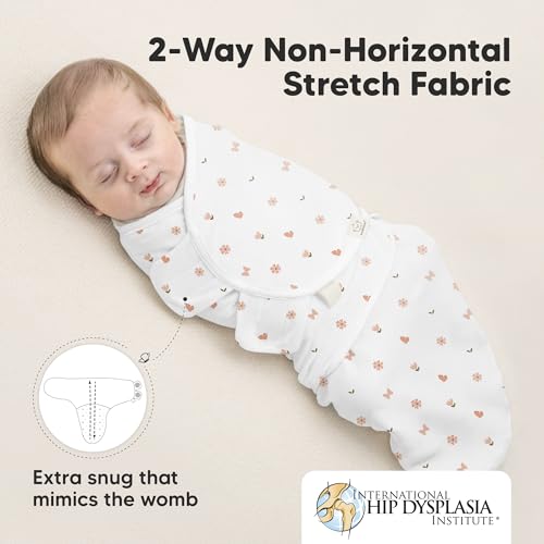 Image of 3-Pack Organic Baby Swaddle Sleep Sacks - Swaddles for Newborns, Infant 3-6 Months, Baby Girls, Boys, Soft & Snug Newborn Sleep Sack, Nursery Swaddling Blankets (Butterflies, L)
