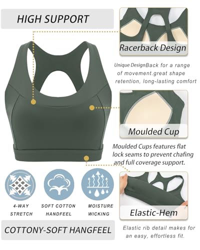 Image of RUNNING GIRL Sports Bras for Women High Support,Racerback Supportive Molded Cup Sports Bra with Sewn in Pads