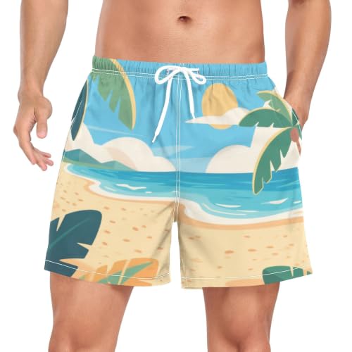 Ropa de playa para verano con bañador corto masculino de secado rápido