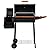 Royal Gourmet CC1624W Barrel Charcoal Grill with Offset Smoker, 552 Sq. In. Cooking Area, Wooden Front and Side Shelf with Hooks, Mesh Bottom Shelf, Charcoal Grill for Outdoor Grilling, Black