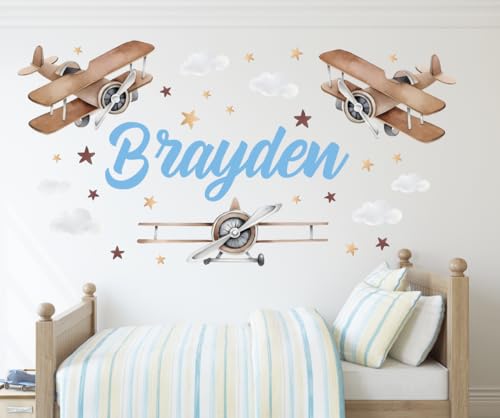 Vinilo decorativo aviones grande para habitación infantil miniatura 3
