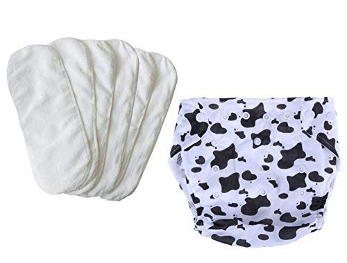 Pindia 7 Pc Combo 1 Pc Printed Adjustable Diaper 6 Pc Diaper Changing Insert Cloth Pad For Babies-image-7