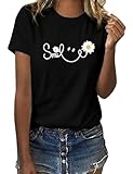 【T-Shirts À Motif Floral Pour Femmes】: T-shirts à manches courtes femme présentent un col rond classique, des manches courtes, une coupe régulière et une taille légèrement cintrée. Le motif imprimé floral est ravissant et rend ce t-shirt encore plus séduisant.
