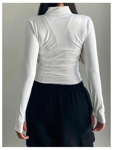 GORGLITTER Women's Leopard Print Zip Up Jacket Long Sleeve Mock Neck Slim Cheetah Tops2