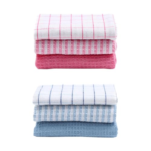 JHKNNK Paños de Cocina Absorbentes de Agua 6 Piezas, Toallas para Lavar Platos a Cuadros, Paños para Limpieza Doméstica, Set 2 Unidades, Material Seguro, Uso en Hogar y Color Aleatorio