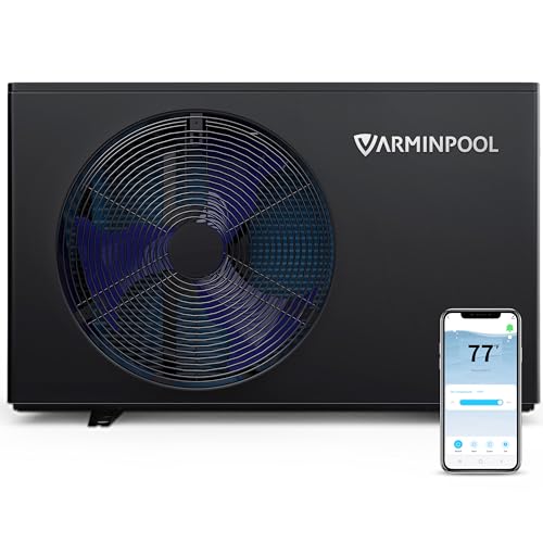 VARMINPOOL Electric Pool Heater, 30,000 BTU Pool Heat Pump for Above Ground Pools Up to 8000 Gallons, WiFi Control, Titanium Heat Exchanger, 120V, Smart Inverter