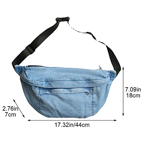 Bolso bandolera de mezclilla unisex: diseño ajustable y de gran capacidad de estilo moderno 3