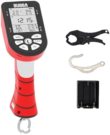 BUBBA Smart Fish Scale -Tournament Fishing Tool - Built in Fish Clip and Hook - 2 Modes, Digital Screen, 60lb Limit