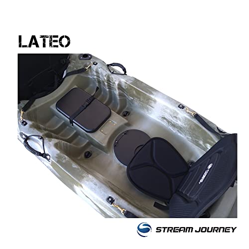 運送会社営業所止め限定 西濃運輸支店での引き取り限定 2人乗りフィッシングカヤック ストリームジャーニーカヤック【LATEO】ラテオ アルミパドル デラックスシングルシート付属 長さ3780ｍｍ 幅840mm 高さ430mm カラー デザートカモ 5枚目