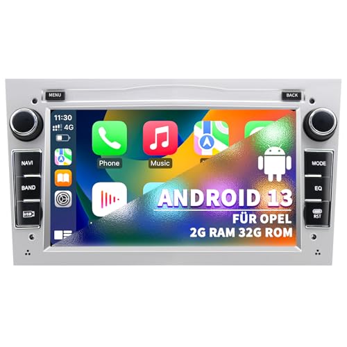 Autoradio pour Opel Astra Corsa Zafira, système Android 13 2G+32G avec Navigation GPS CarPlay Android Auto WLAN Bluetooth MirrorLink, écran Tactile 7 Pouces...