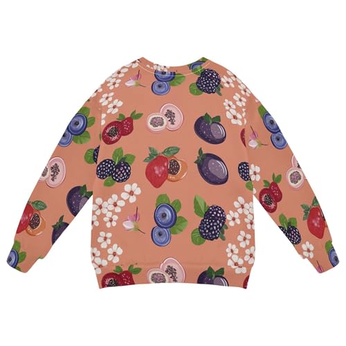 JUNZAN Funny Berry Fruit Rose Gold Big Boys Hoodie Sweatshirt Long Sleeve Sweatshirts for Boys Camping 4T2