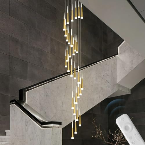 Lampe suspendue LED moderne luxueuse YUPIN pour villa et grand escalier rotatif