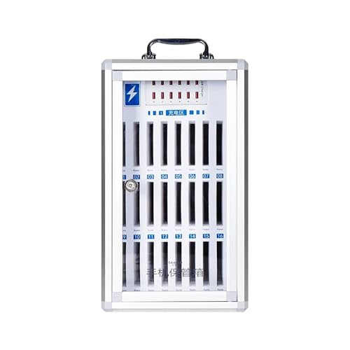 caja casillero teléfono celular Cargador De Pared For Celular Con Interfaz USB Y Cierre De Seguridad, Gabinete Portátil Recargable Con Cerradura Y Manija, Compartimento Múltiple For Celular.(12 Slots)