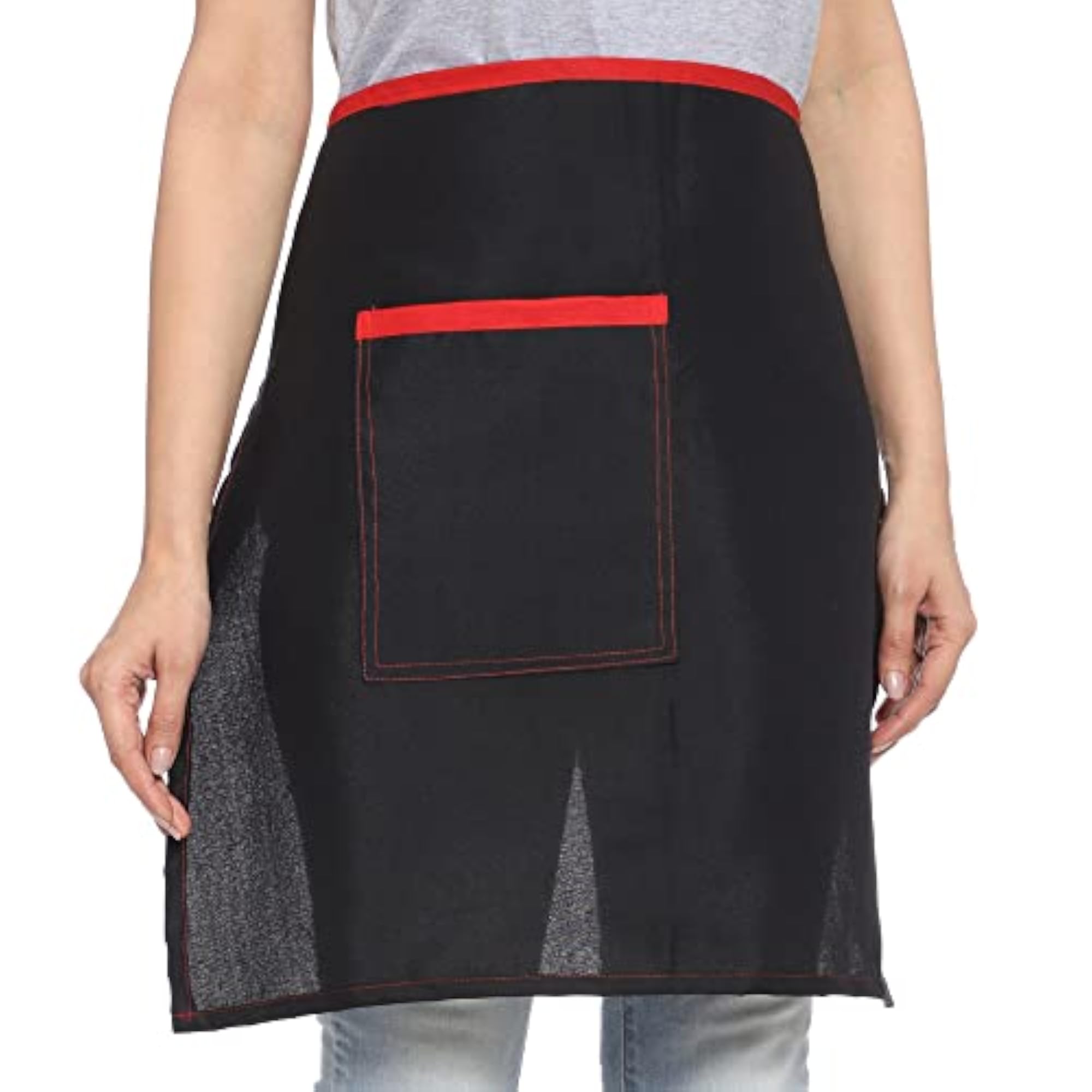 Unisex Polyester Fabric Waist Apron with Chef Cap, Large Pocket