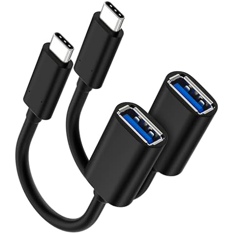 KOMGILK USB C to USB Adapter 2Pack, USB Type C Male to USB Female OTG Cable, Adapter for iPhone 15 Pro Max iPad MacBook Pro/Air 2023 2022 M1 M2 Galaxy S23 S22 Note 10 Cover