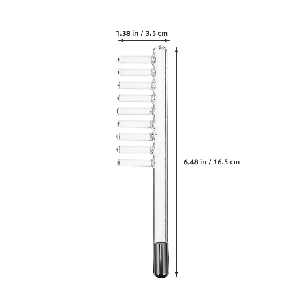 Beavorty Lot de 2 accessoires pour appareils d'électrothérapie - à haute fréquence - Barre d'électrode - Peigne à haute fréquence - - Peigne électrique - Verre transparent