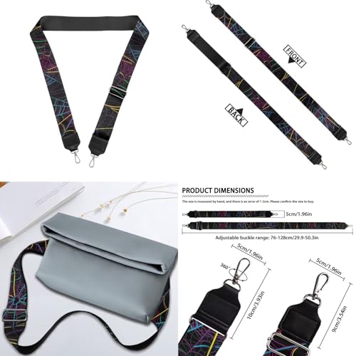 Image of Jeiento Replacement Shoulder Strap,2 Piece Set Guitar Style Handbag Crossbody Strap Adjustable Guitar Straps for Women Girls