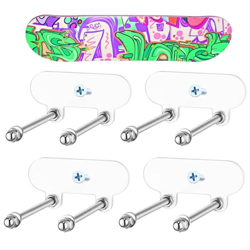 Porte-Skateboard Murale | 4 Pièces Supports Universels Skate Effet Flottant Sécurisé Sans Perçage | Étagère de Rangement pour Planche Skateboard - pour Chambre Bureau Balcon Garage Décoration