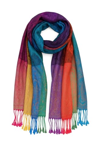KARMA.DIEM Sciarpa XXL 180 × 60 cm – panno pashmina da uomo e da donna, morbido ed elegante, design Paisley, idea regalo perfetta e accessorio da viaggio