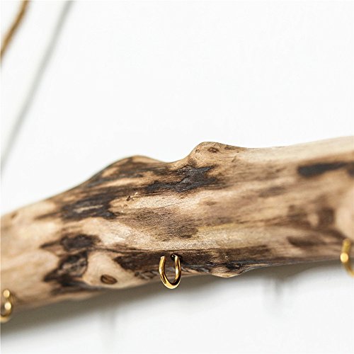 Byher 15-Inch Natural Driftwood Branches Wall Hanging Jewelry Organizers with 5-Hook (15-Inch) - Image 5