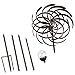 Steady Doggie Solar Wind Spinner Willow Leaves - 6.3 ft LED Lighting Solar Powered Metal Spinner for Yard and Garden Decor - Outdoor Kinetic Wind Sculpture for Lawn with 360° Swivel Design