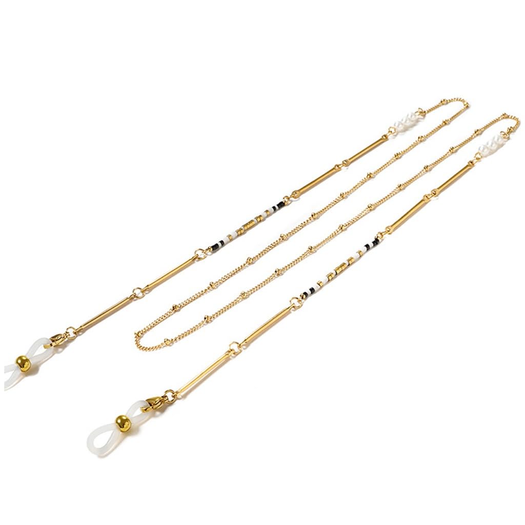 Collier Long à Perles pour Lunettes, Accessoire de Lunettes, chaînette en Corde
