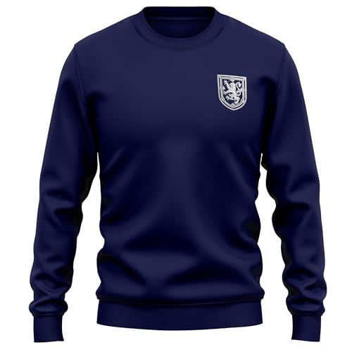 Image of Purple Print House Embroidered Scotland Coat Of Arms Sweatshirt For Men Scottish Emblem St Andrews Rugby Country Him Jumper, L, Navy