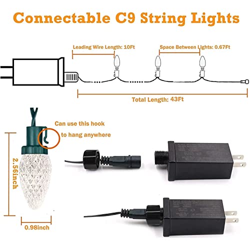 Exf YHY-C9-MULTICOLOR-2PK 2-Pack Connectable C9 Led Christmas Lights String thumb #4