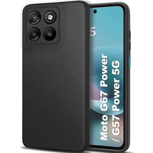 Image of TheGiftKart Sleek Back Cover Case for Motorola Moto G67 Power / G57 Power 5G | Slim Fit Protective Design | Ultra Matte Finish | Camera Protection Bump | Soft Silicon Back Case Cover (Silicone, Black)