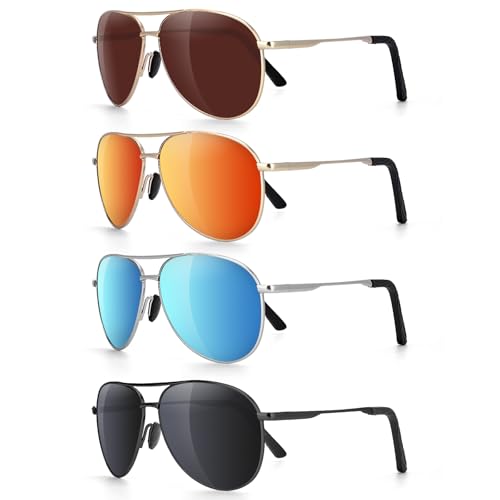4pcs Sunglasses for Men Polarized Women UV Protection Lightweight Driving Fishing Sports Mens Sunglasses