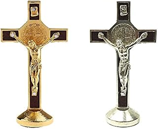 NA 2 Pcs Christian Ornaments Crucifix Jesus Christ Cross Statue Figurine Car Decoration for Car Home Chapel Decor