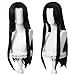 Black Long Straight Center Part Women Cospkay Wig Conventions Halloween Comic Con Party Popular Anime Battle Series Synthetic Heat-Resistan Hair