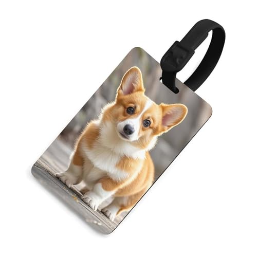Étiquette de voyage Corgi noire pour repérer facilement votre sac à l'aéroport