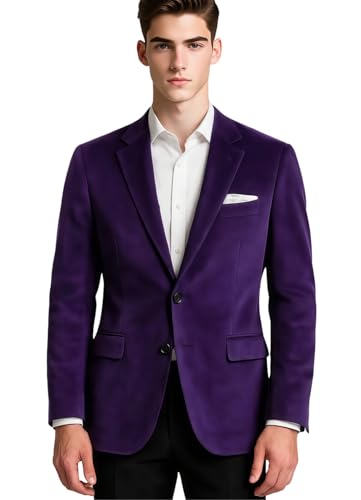 VENNYNG Men's Velvet Suits Slim Fit Wedding Christmas Retro Vintage Formal Blazer Pant Set 2 Piece3
