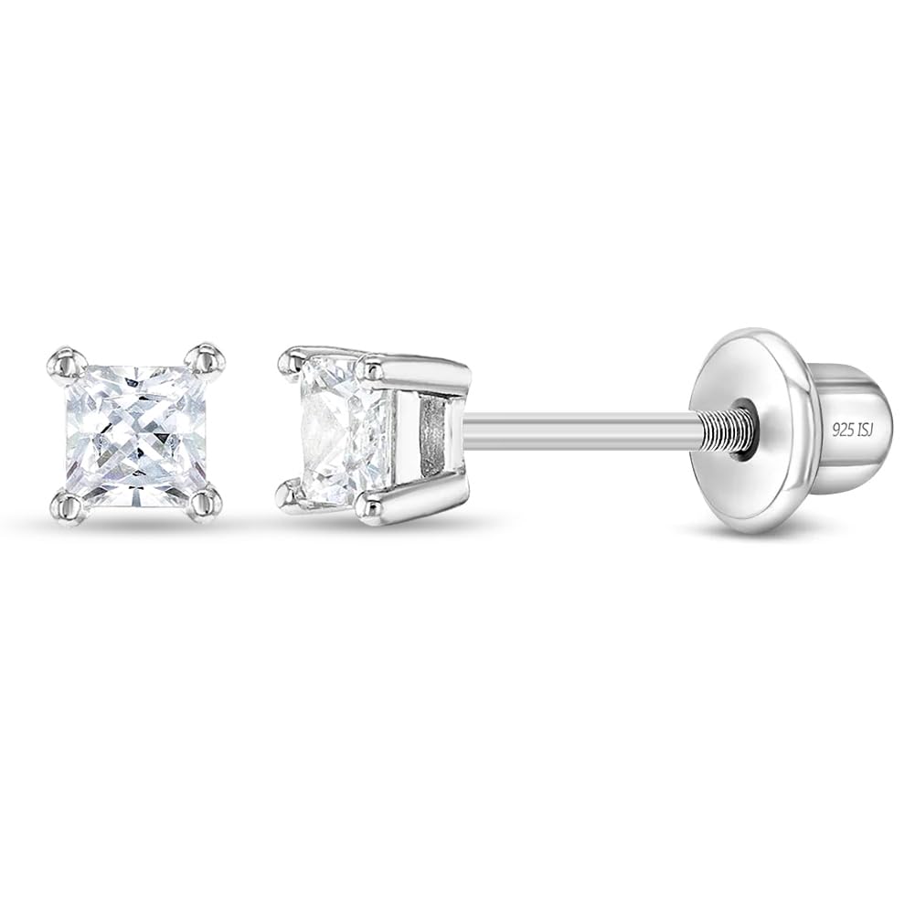 In Season Princess Square Cut Kids Earrings