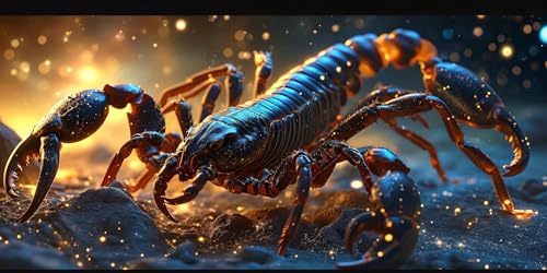 Shozhoo Pintar por Numeros Adultos, Luz de las estrellas Escorpión Pintar por Numeros Nniños Kit, DIY Paint by Number Kit con Pinceles y Pinturas Acrilicos, Hogar Decoración (Sin Marco) 90x40cm s-432