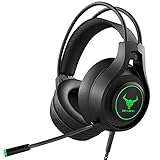 Kikc V3 headsets PS4 Stereo Xbox one Headset Wired PC Gaming Headphones with Noise Canceling Mic, Over Ear Gaming Headphones for PS4/PS5/Xbox one/PC/MAC