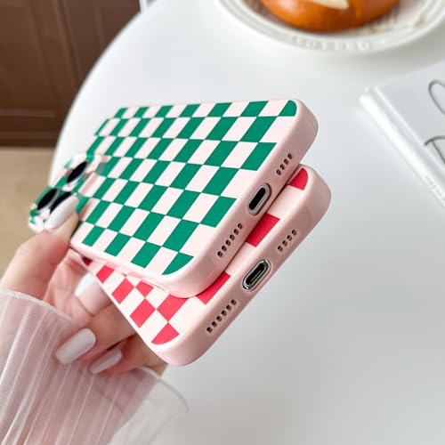Yeddabox Compatible for iPhone 14 Pro Case with Magsafe Checkered Checkerboard Magnetic Phone Case Full Camera Protection Soft TPU Shockproof Cover for Women Girls - Red by Yeddabox - Used condition - Image 5