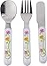 HABA 300385 – sztućce dla dzieci Vicki & Pirli ze stali nierdzewnej z motywami kwiatowymi, zestaw widelca, noża i łyżki, nadaje się do mycia w zmywarce