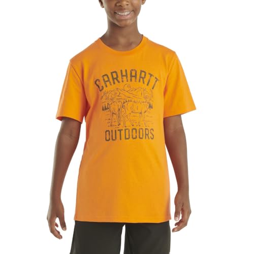 Carhartt Kid's CA6532 Short-Sleeve Deer T-Shirt - Boys - 5 Child - Exotic Orange