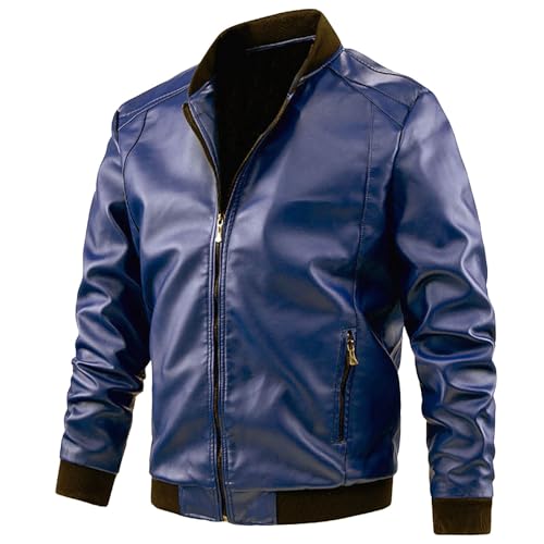 Veste automne légère et manteau hiver homme en cuir look moto