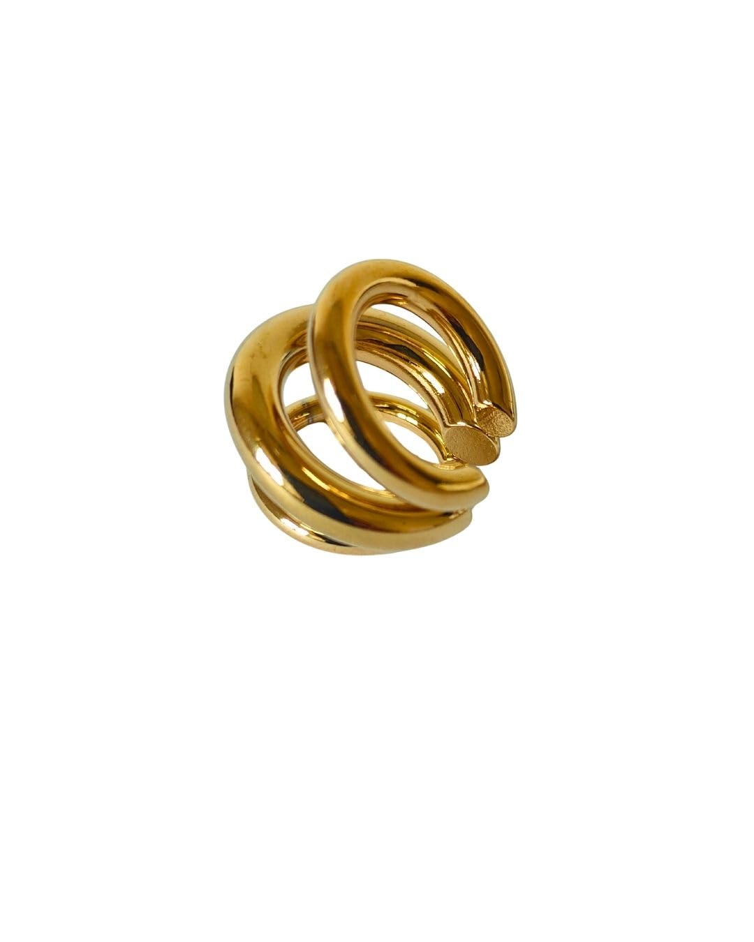 Zoene Gold Ear Cuff, Real Gold Plated, C-Shape Clip-On, 304 Stainless Steel, Minimal Everyday Style-image-36