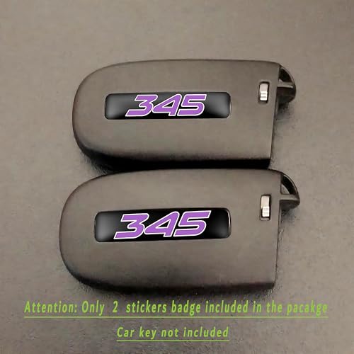 Image of TOOLEPIC for Dodge Challenger Charger Durango and Jeep Grand Cherokee Key fob Badges 2015-2024-Set of 2 - Finest Stickers Inlays Emblems Accessories for 345 Hemi, Ideal for Decals - Plum Crazy Purple
